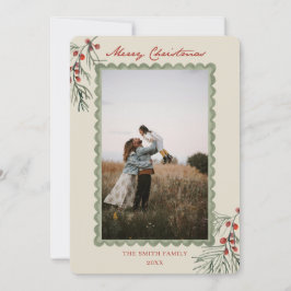 Classic Red Berry Christmas Feiertagskarte
