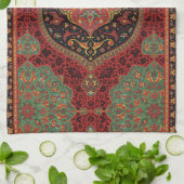 Classic Red Black & Green, Persian Rug Carpet Geschirrtuch (Gefaltet)