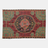 Classic Red Black & Green, Persian Rug Carpet Geschirrtuch (Horizontal)