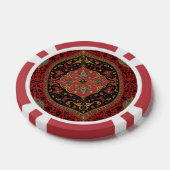 Classic Red Black & Green, Persian Rug Carpet Pokerchips (Einzeln)