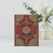 Classic Red Black & Green, Persian Rug Carpet Postkarte (Stehend Vorderseite)