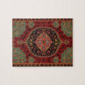 Classic Red Black & Green, Persian Rug Carpet Puzzle (Horizontal)