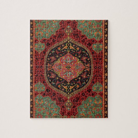 Classic Red Black & Green, Persian Rug Carpet Puzzle (Vertikal)
