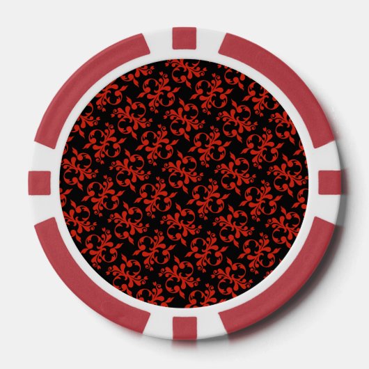 Classic Red Black Pattern Pokerchips (Vorderseite)