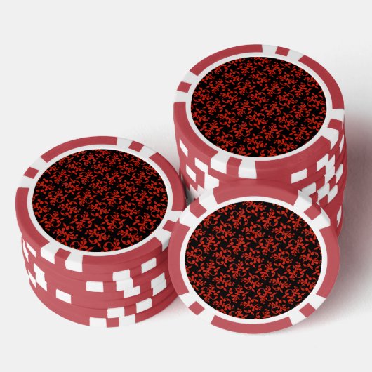 Classic Red Black Pattern Pokerchips (Stapel)