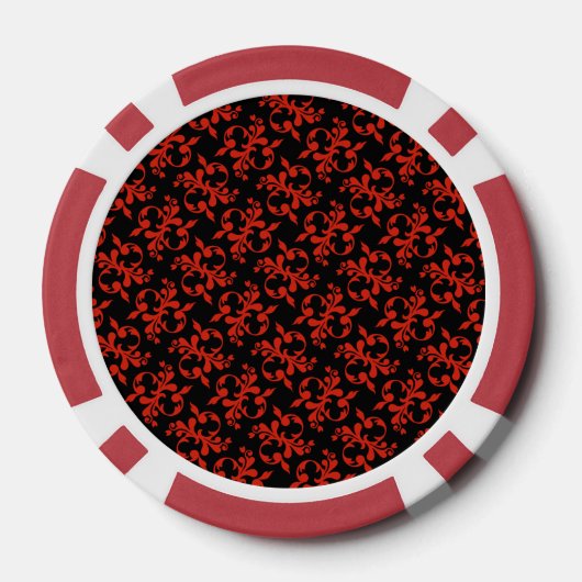 Classic Red Black Pattern Pokerchips (Rückseite)