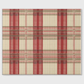 Classic Red & Black Tartan Kariert - Rustikaler Wa Geschenkpapier (Flach)