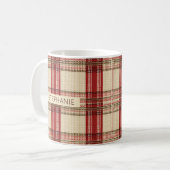 Classic Red & Black Tartan Kariert - Rustikaler Wa Kaffeetasse (Vorderseite Links)
