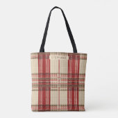 Classic Red & Black Tartan Kariert - Rustikaler Wa Tasche (Rückseite)