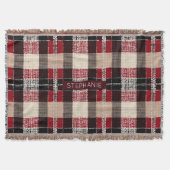 Classic Red & Black Tartan Kariert - Rustikales Wo Decke (Vorderseite)