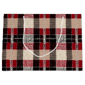 Classic Red & Black Tartan Kariert - Rustikales Wo Große Geschenktüte (Vorderseite)