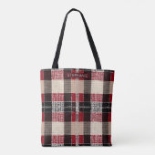 Classic Red & Black Tartan Kariert - Rustikales Wo Tasche (Rückseite)