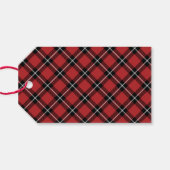 Classic Red Black Tartan Kariert Weihnachtsgeschen Geschenkanhänger (Rückseite Horizontal)