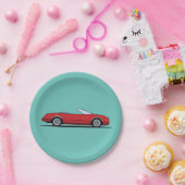 Classic Red Car Birthday Party Pappteller (Party)