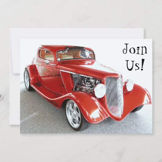 Classic Red Car Retirement Party Einladung (Vorderseite)