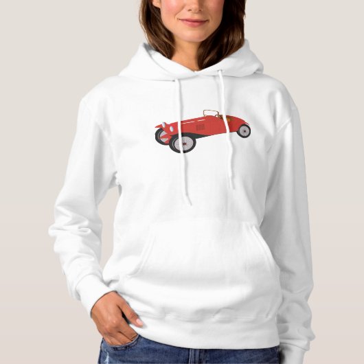 Classic Red Car Womens Hoodie (Vorderseite)