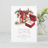 Classic Red Christmas Einladung (Stehend Vorderseite)