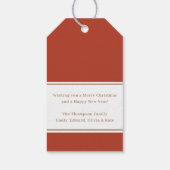 Classic Red Christmas Foliage Happy Holidays Geschenkanhänger (Rückseite)