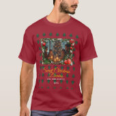 Classic Red Christmas Greeting Photo T-Shirt (Vorderseite)