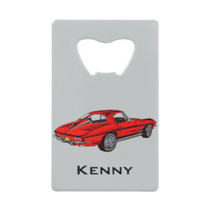 Classic Red Corvette Design Flaschenöffner