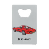 Classic Red Corvette Design Flaschenöffner (Rückseite)