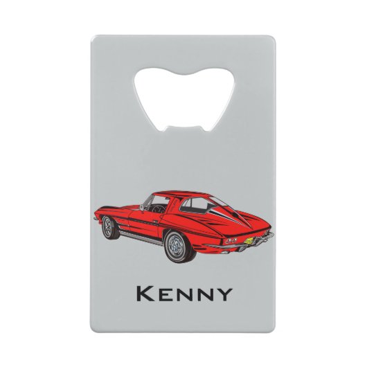 Classic Red Corvette Design Flaschenöffner (Rückseite)