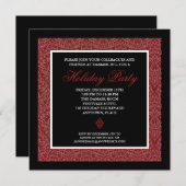 Classic Red Damask Corporate Holiday Party Einladung (Vorne/Hinten)
