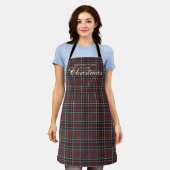 Classic Red Dark Blue Green Plaid Pattern Apron Schürze (Getragen)