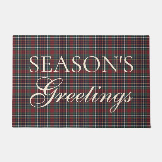 Classic Red Dark Blue Green Plaid Pattern Fußmatte (Vorderseite)