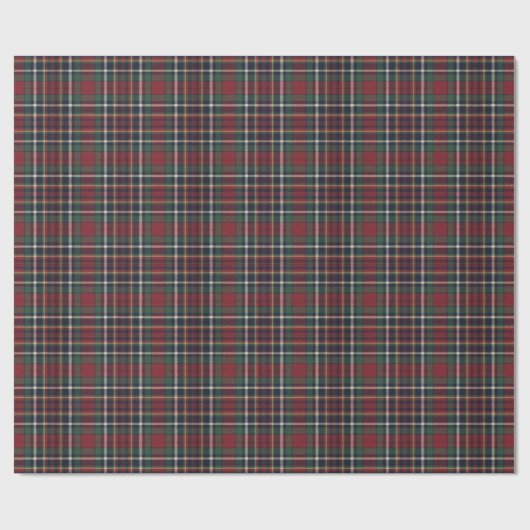 Classic Red Dark Blue Green Plaid Pattern Geschenkpapier (Flach)