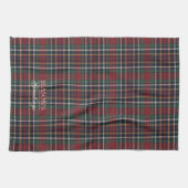 Classic Red Dark Blue Green Plaid Pattern Geschirrtuch (Horizontal)