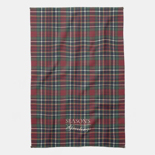 Classic Red Dark Blue Green Plaid Pattern Geschirrtuch (Vertikal)