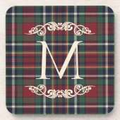 Classic Red Dark Blue Green Plaid Pattern Getränkeuntersetzer (Vorderseite)