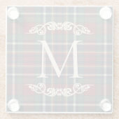 Classic Red Dark Blue Green Plaid Pattern Glasuntersetzer (Rückseite)