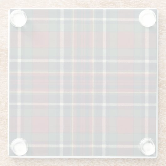 Classic Red Dark Blue Green Plaid Pattern Glasuntersetzer (Rückseite)