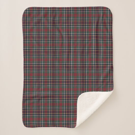 Classic Red Dark Blue Green Plaid Pattern Sherpadecke (Vorderseite)
