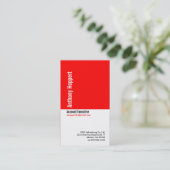 Classic Red Divider Business Card 2 Visitenkarte (Stehend Vorderseite)