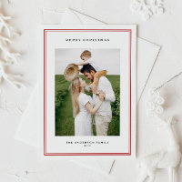 Classic Red Double Border Foto Weihnachten