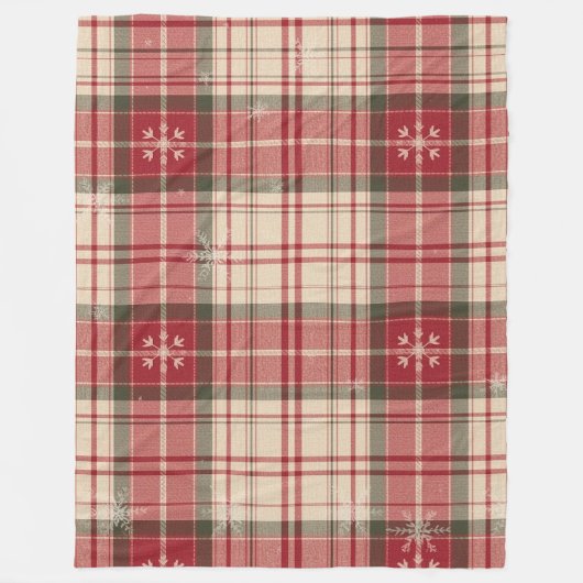 Classic Red & Evergreen Tartan Fleece Blanket (Vorderseite)