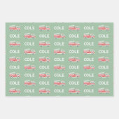 Classic Red Fireruck Custom Firefighter Theme Geschenkpapier Set (Vorderseite)