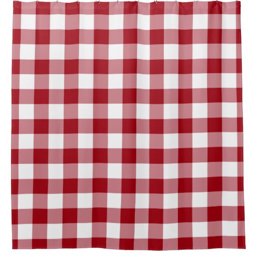 Classic Red Gingham Kariert Duschvorhang (Vorderseite)