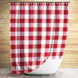 Classic Red Gingham Kariert Duschvorhang