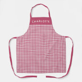 Classic Red Gingham Kariert Pattern Personalisiert Schürze (Vorderseite)