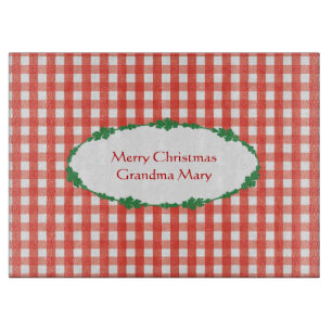 Classic Red Gingham Karo Pattern Schneidebrett