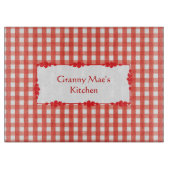 Classic Red Gingham Karo Pattern Schneidebrett (Vorderseite)