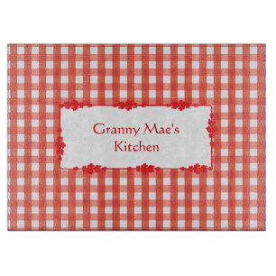 Classic Red Gingham Karo Pattern Schneidebrett