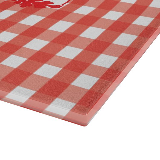 Classic Red Gingham Karo Pattern Schneidebrett (Ecke)