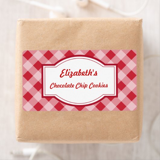 Classic Red Gingham Kitchen Labels (Insitu)