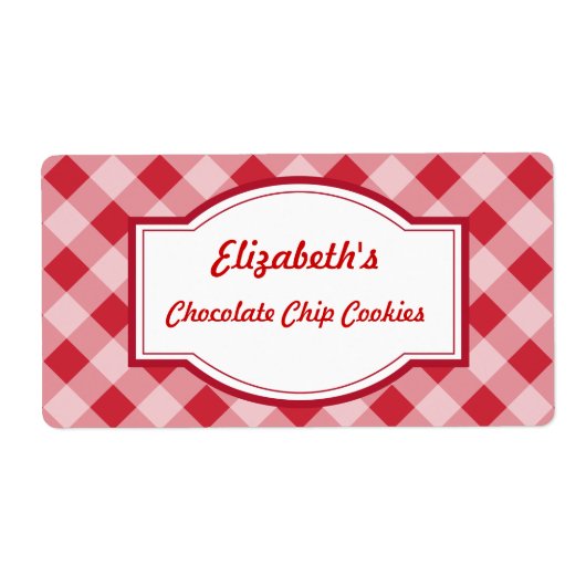 Classic Red Gingham Kitchen Labels (Vorne)