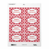 Classic Red Gingham Kitchen Labels (Vorne)